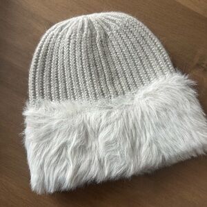 NWT Knit Beanie with Faux Fur Trim